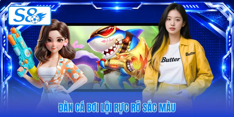 Đàn cá bơi lội rực rỡ sắc màu